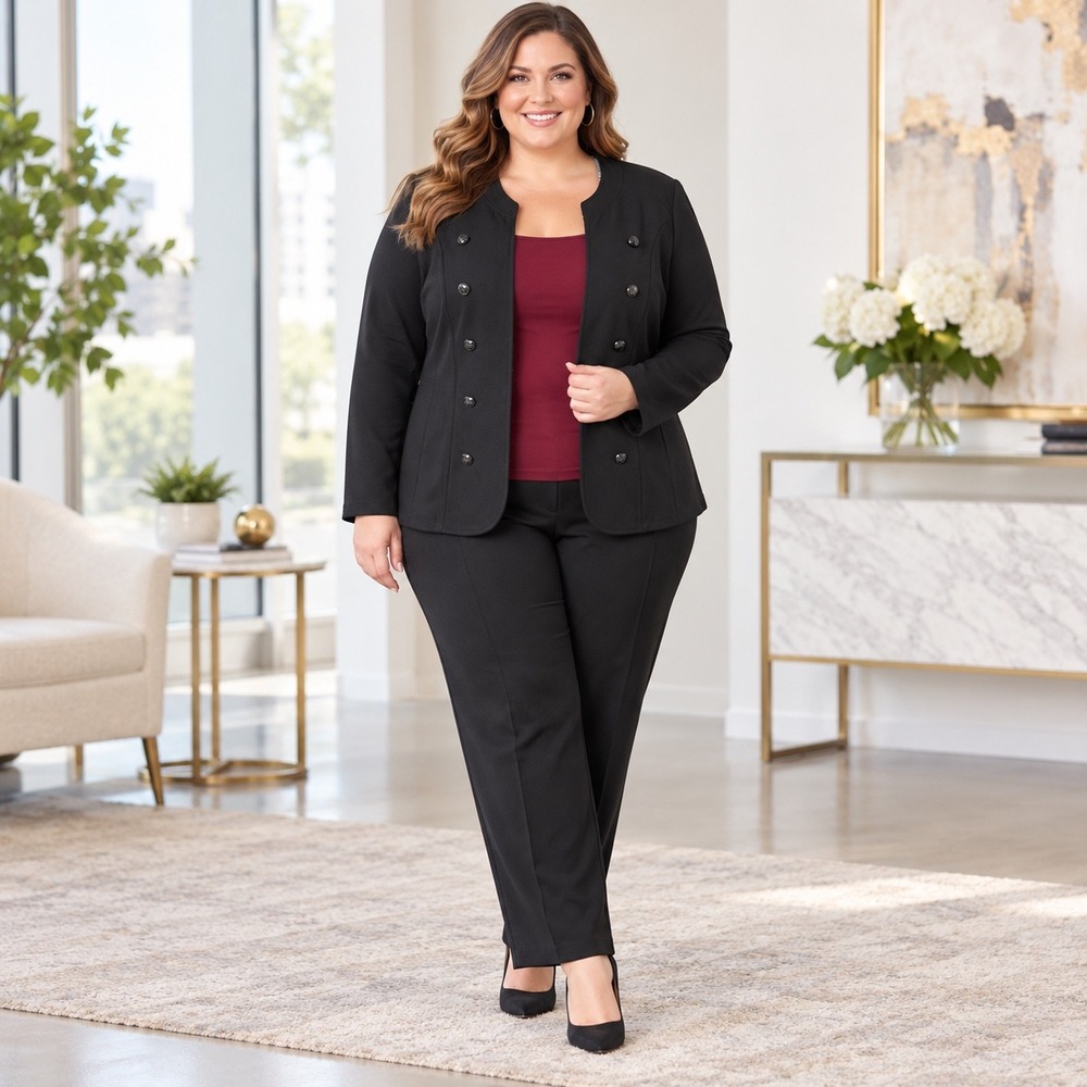 Maurices Plus Size Black Military Style Blazer Jacket 3X Textured Knit Pockets